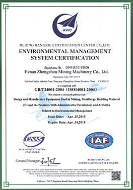 Cina Henan Zhengzhou Mining Machinery CO.Ltd Sertifikasi